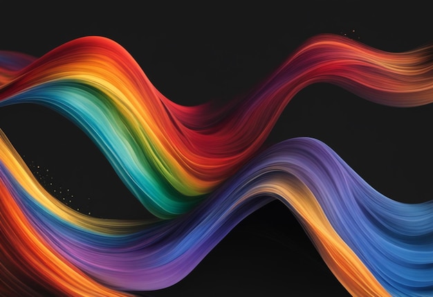 Kolorowe plamy farby na czarnym tle Abstrakcyjna przestrzeń tła dla tekstu Generatywna sztuczna inteligencja