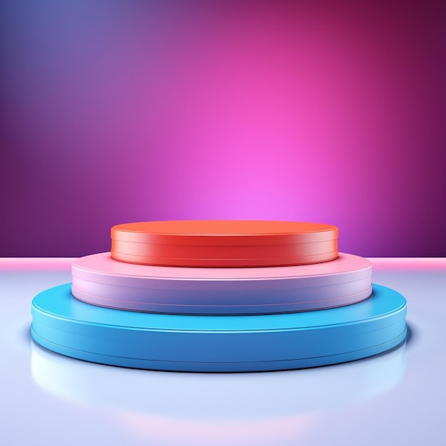 Kolorowe podium 3D dla produktów