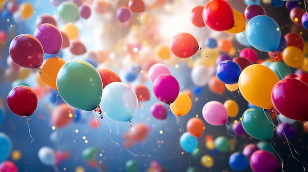 kolorowe pojęcie tła artystyczne przedstawienie balonów w różnych kolorach