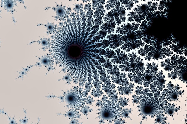 Zdjęcie kolorowe powiększenie nieskończonego matematycznego fraktala zbioru mandelbrota