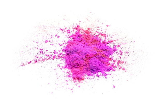 Kolorowe proszki na festiwal Holi na białym tle