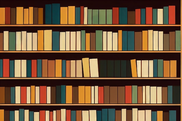 Kolorowe regały z książkami