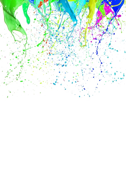 Zdjęcie kolorowe rozpryski farby w płynie