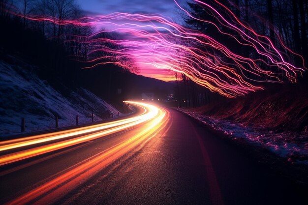 Kolorowe ścieżki światła LED w fotografii długiej ekspozycji