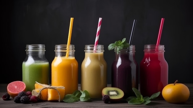 Kolorowe smoothie Ilustracja AI GenerativexA