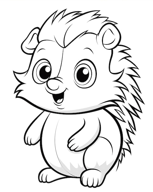 Zdjęcie kolorowe strony hedgehog styl dla dzieci