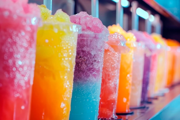 Kolorowe świeże slushies Zbliż się