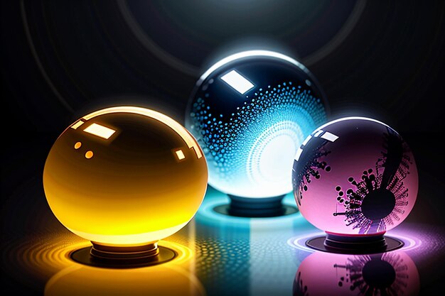 Kolorowe szklane kulki prześwitują przez światło, emitując kolorowe, piękne efekty świetlne i cieniowe