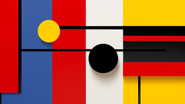 Zdjęcie kolorowe tapety de stijl art z bauhaus prostotą i klasyczną równowagą