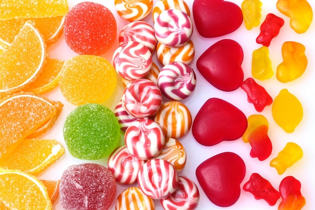 Zdjęcie kolorowe tło cukierków galaretkowych