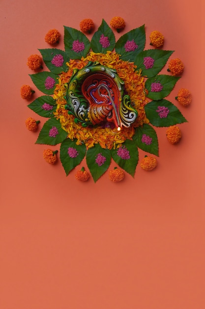 Zdjęcie kolorowe tło diwali rangoli