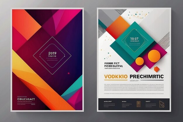 Kolorowe tło geometryczne Nowy trend Nowoczesny abstrakcyjny projekt szablonu Prezentacja biznesowa Firma Marketing Poster promocyjny Nowoczesny elegancki wygląd Projekt certyfikatów Poster festiwalowy