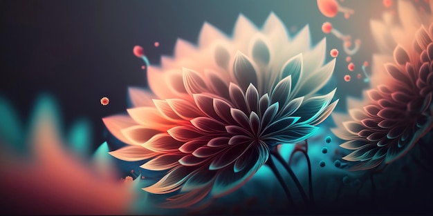 Kolorowe tło kwiatowe Bokeh Wybuch żywych kwiatów Generacyjna sztuczna inteligencja