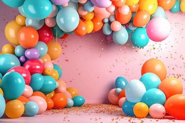 kolorowe tło urodziny strony z balonami baby shower wnętrza