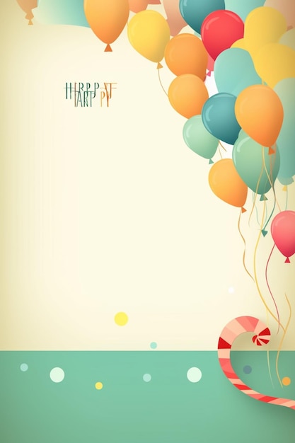 Zdjęcie kolorowe tło z balonem wodnym i słowami wszystkiego najlepszego z okazji urodzin.