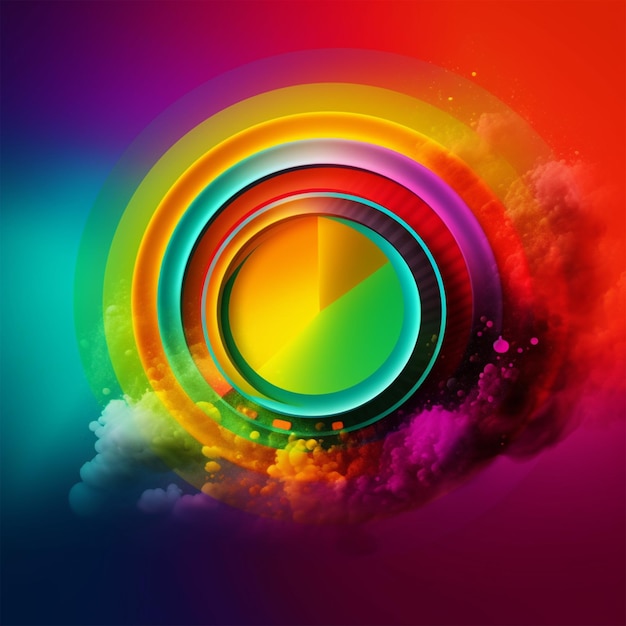 Zdjęcie kolorowe tło z kolorowym kręgiem i plamami