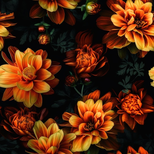 Kolorowe tło z kwiatami i liśćmi oraz napisem „wiosna”.