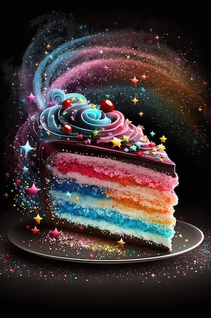 Kolorowe tort urodzinowy ilustracji