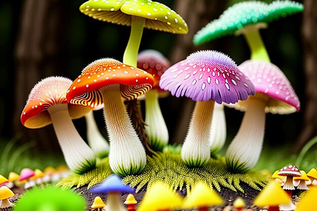Zdjęcie kolorowe trujące grzyby tapety tło fotografia hd nie jedz trujących grzybów