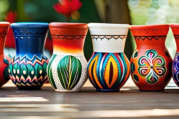 Zdjęcie kolorowe wazony z kolekcji ceramiki