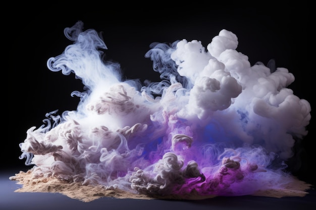 Zdjęcie kolorowe wiry dymu wznoszące się z ziemi