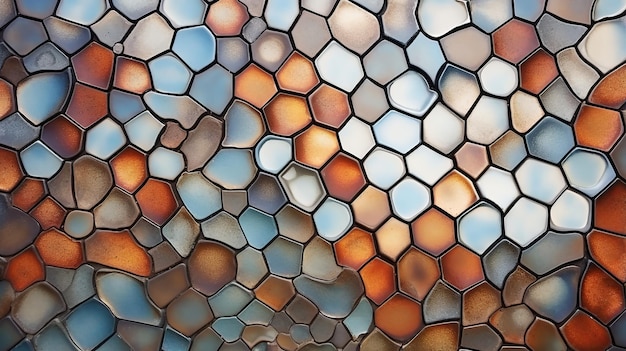 Kolorowe witraże mozaiki w tle z organicznymi kształtami