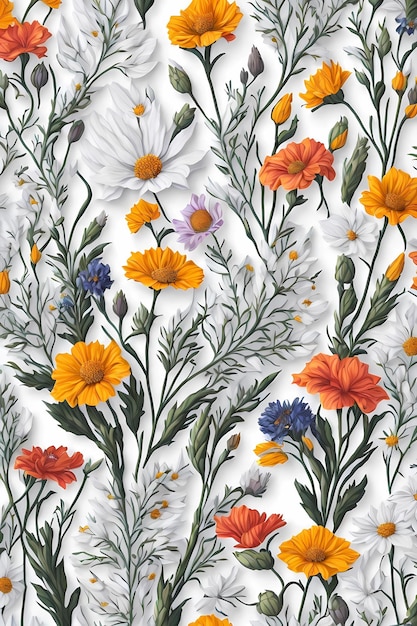 kolorowe wzory dzikich kwiatów tekstura