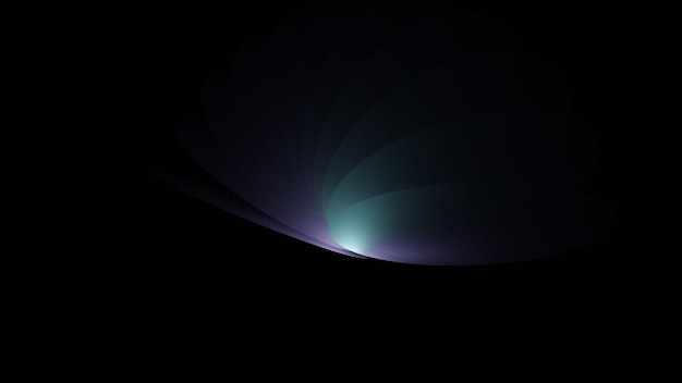 Zdjęcie kolorowe zachodzące na siebie zakrzywione z czarnym tłem renderowania 3d