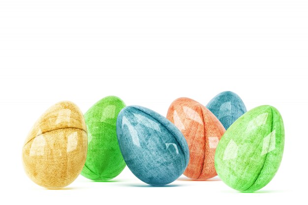 Kolorowi Easter Jajka Odizolowywający Na Bielu