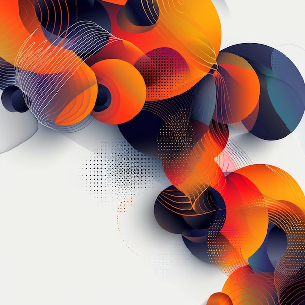 Zdjęcie kolorowy abstrakcyjny obraz kolorowego abstrakcyjnego tła z kręgami i liniami