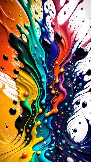 kolorowy abstrakcyjny obraz tęczowego płynnego plusku