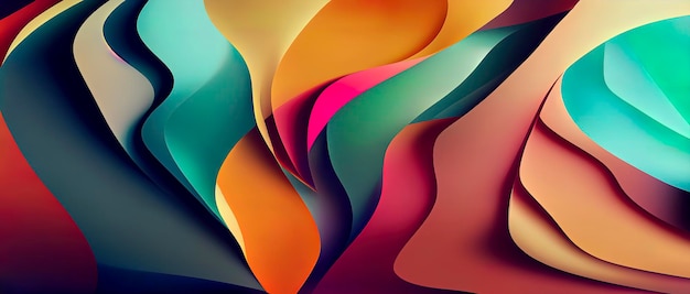 Kolorowy abstrakcyjny obraz z falistymi kształtami