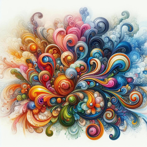 Zdjęcie kolorowy abstrakcyjny obraz z wieloma kolorami i kształtami