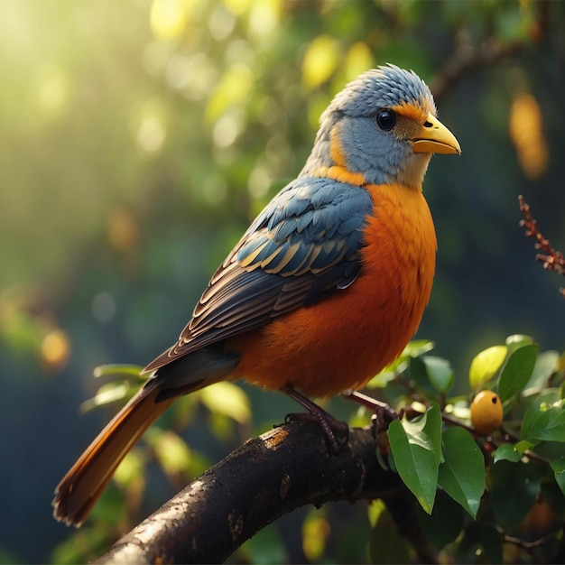 Kolorowy abstrakcyjny ptak raju na czarnym tle Obraz stworzony za pomocą technologii Generative AI