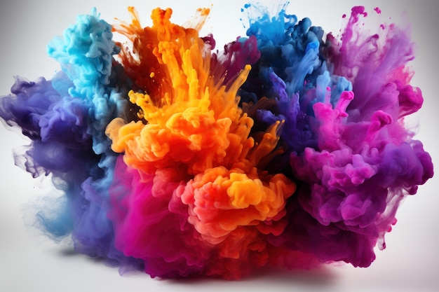 Zdjęcie kolorowy abstrakcyjny twórczy wybuch dymu tło generative ai
