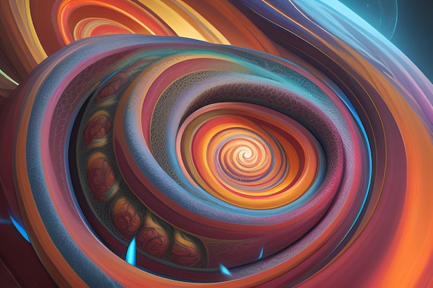 kolorowy design ze spiralnym wzorem