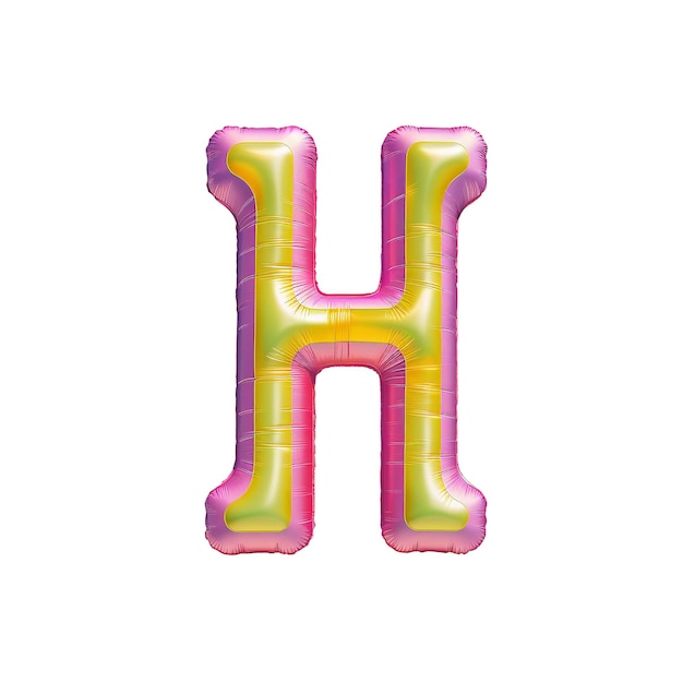 Zdjęcie kolorowy dmuchany materac w kształcie litery h