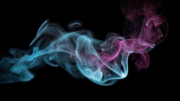 Zdjęcie kolorowy dym na ciemnym tle generatywne ai