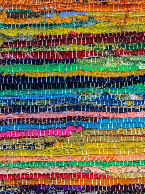 Kolorowy dywan tekstylny w tle Tekstura dywanu