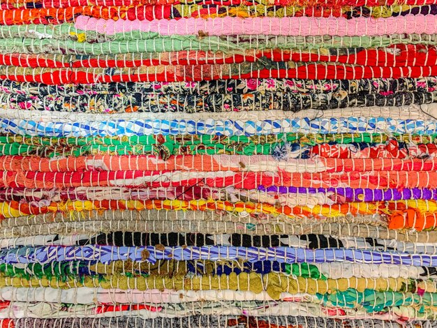 Kolorowy dywan tekstylny w tle Tekstura dywanu