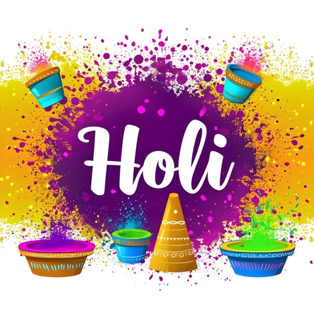 Kolorowy festiwal kolorowy tekst Holi dla indyjskiego festiwalu Holi Gulal kolory wzór