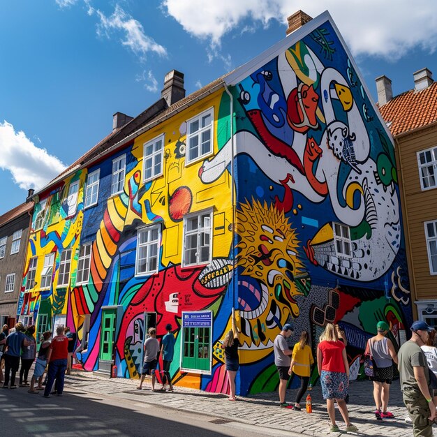 Kolorowy Festiwal Sztuki Ulicznej w letniej scenie miejskiej