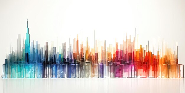kolorowy i chromatyczny oscylator harmoniczny w stylu eleganckich krajobrazów miejskich