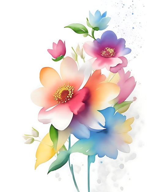 Zdjęcie kolorowy kolor wody kwiat ai generowany obraz