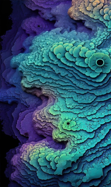 Kolorowy koral z czarnym tłem