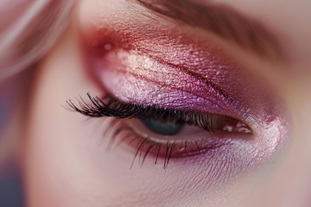 Kolorowy makijaż oczu closeup Paleta cieni oczu