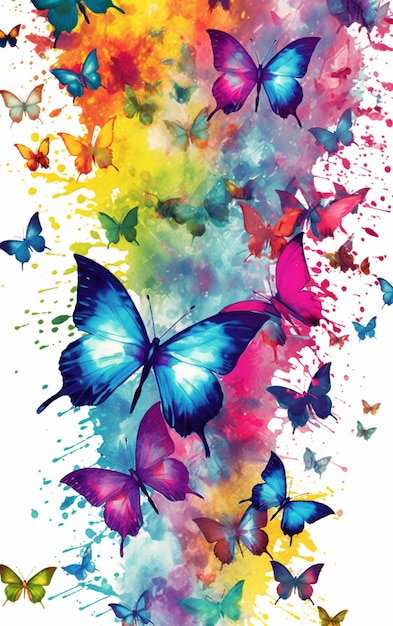 Kolorowy motyl ze słowem motyl.