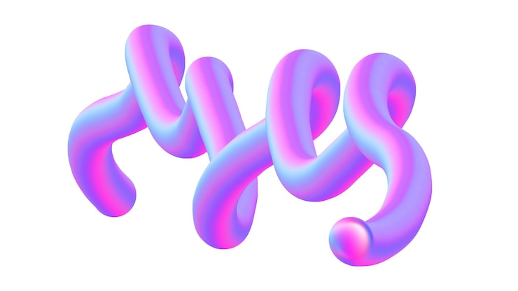 Zdjęcie kolorowy napis płynny lub płynny gradient tak