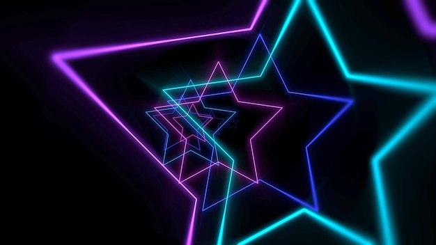 Kolorowy neon geometryczny kształt w przestrzeni
