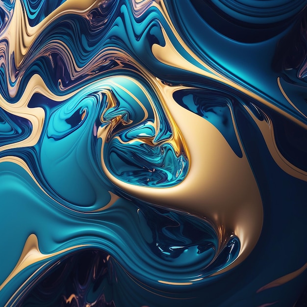 Kolorowy niebieski wzór marmuru abstrakcyjny obraz tła Ai generowane sztuki